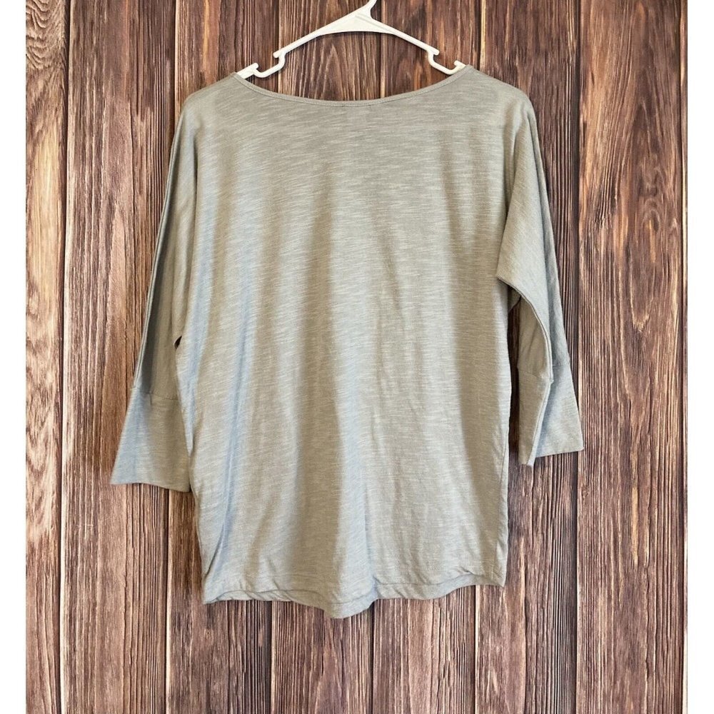 𝅺AUGUST Moon Women’s Large Gray 3/4 Sleeve Top - Picture 3 of 4